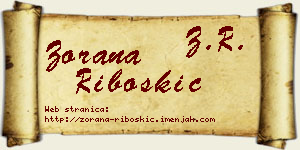 Zorana Riboškić vizit kartica